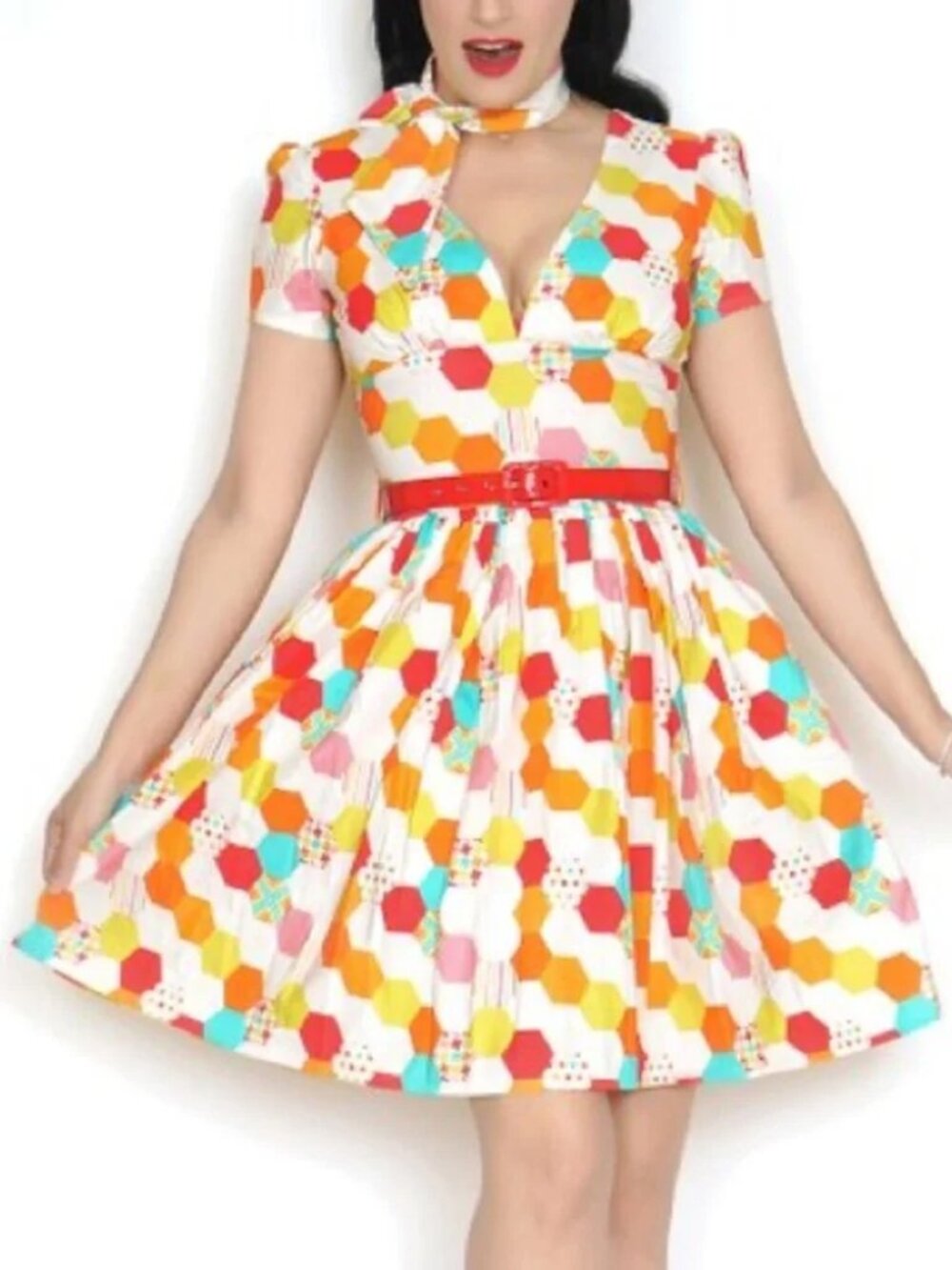 Bernie Dexter - Sloan Square Dress in Technicolor Honeycomb - XL